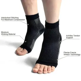 Pain Relief Compression Socks – Support for Neuropathy, Swelling & Heel Pain (Black)