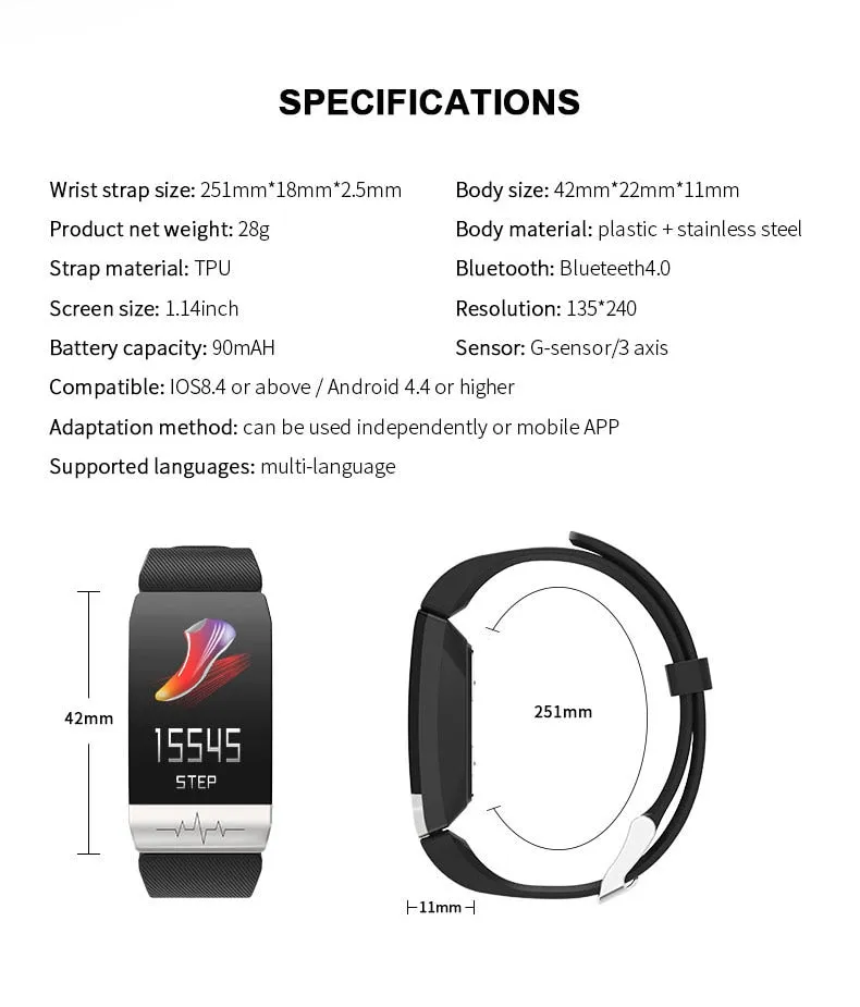 Q1S ECG, PPG, Fitness Tracker & Smartwatch