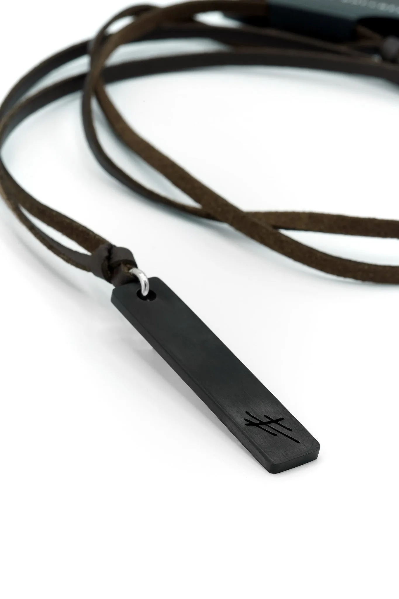 Reversible Stainless Steel Pendant Leather Necklace - Est Restock Dec 2024