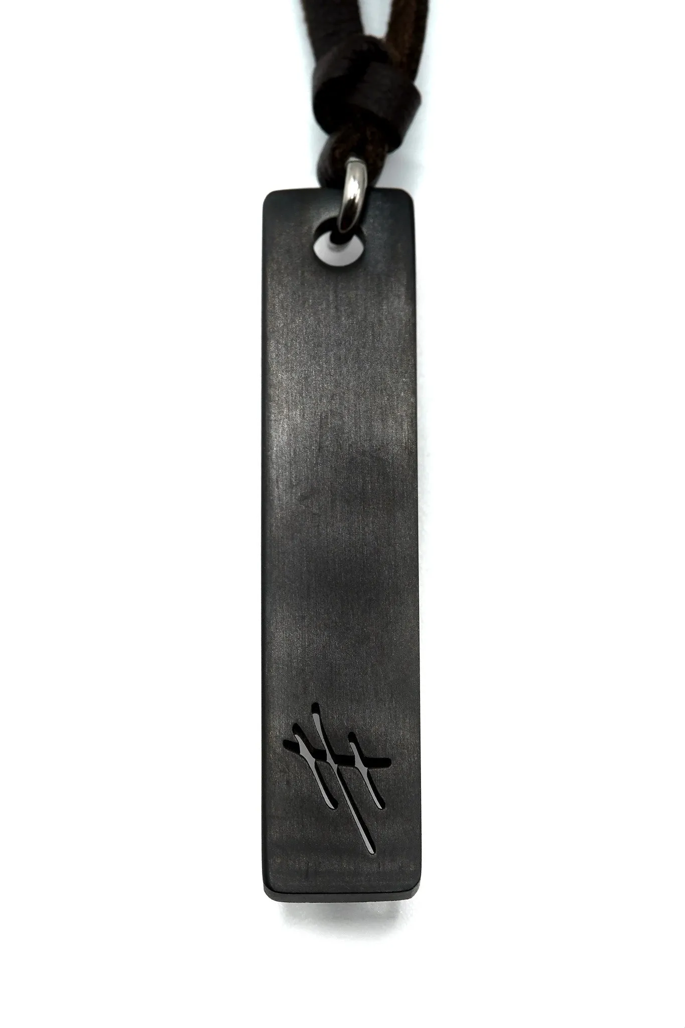 Reversible Stainless Steel Pendant Leather Necklace - Est Restock Dec 2024