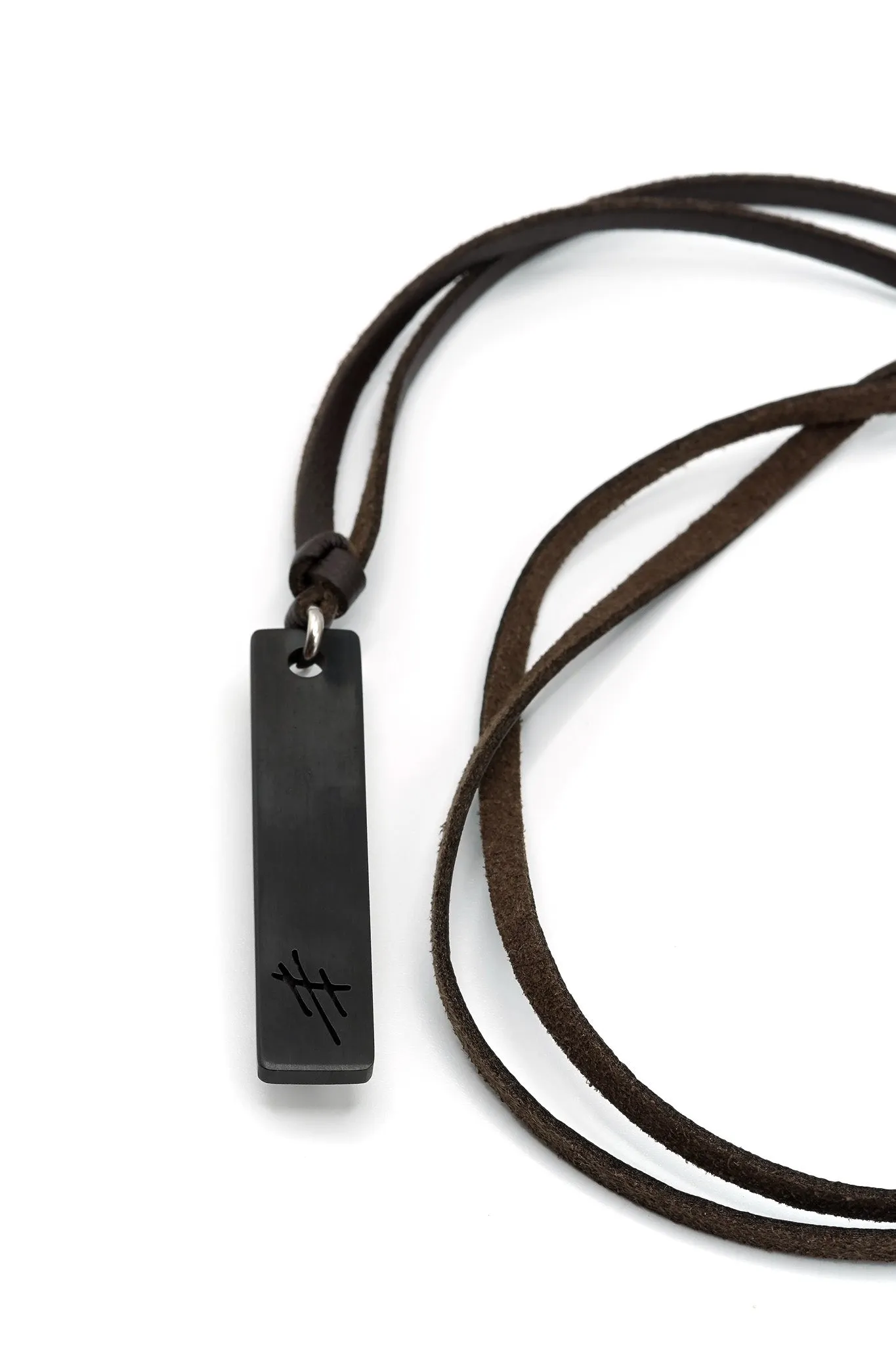 Reversible Stainless Steel Pendant Leather Necklace - Est Restock Dec 2024