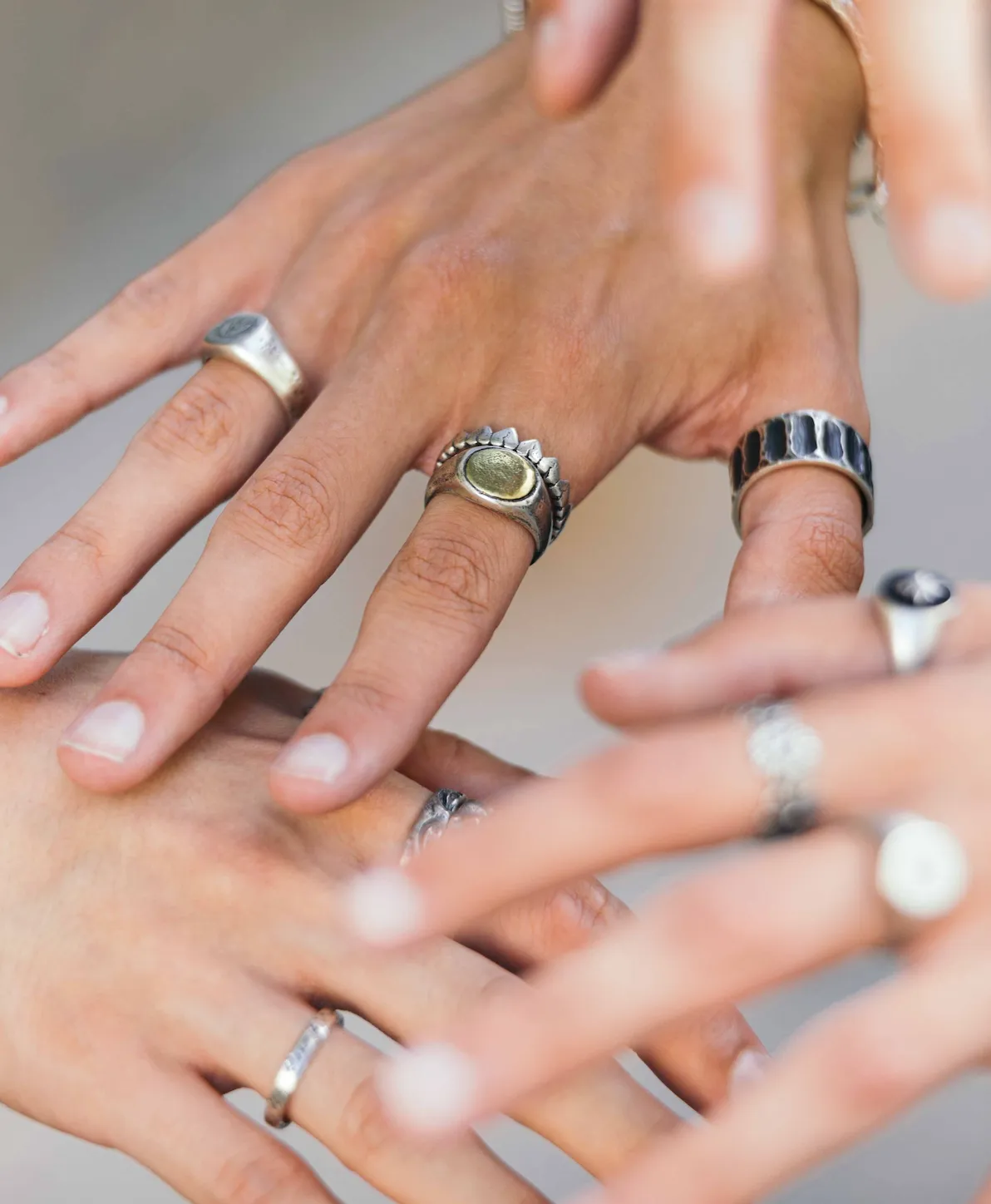 Round Sterling Silver Ring With Gold Details