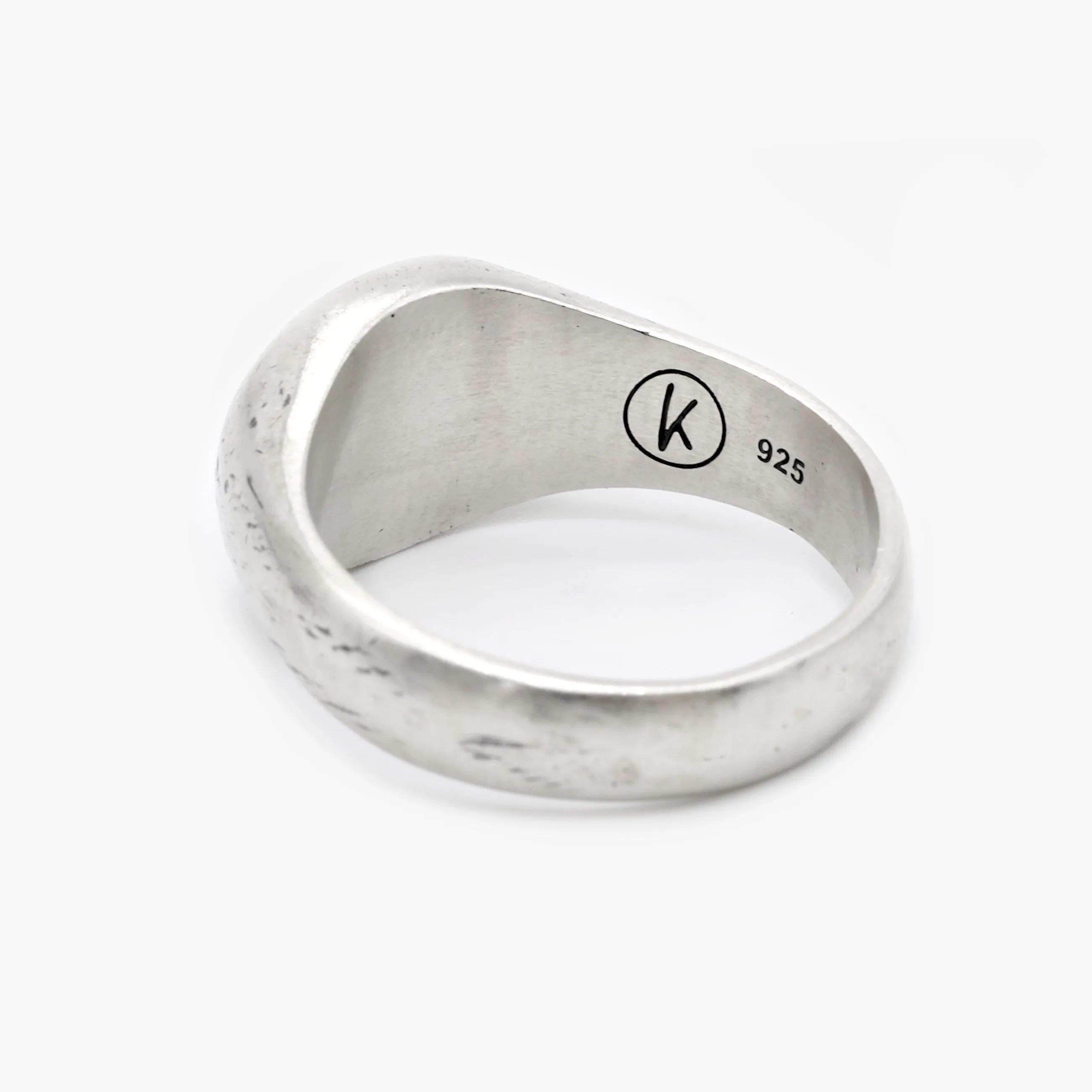 Round Sterling Silver Ring With Gold Details