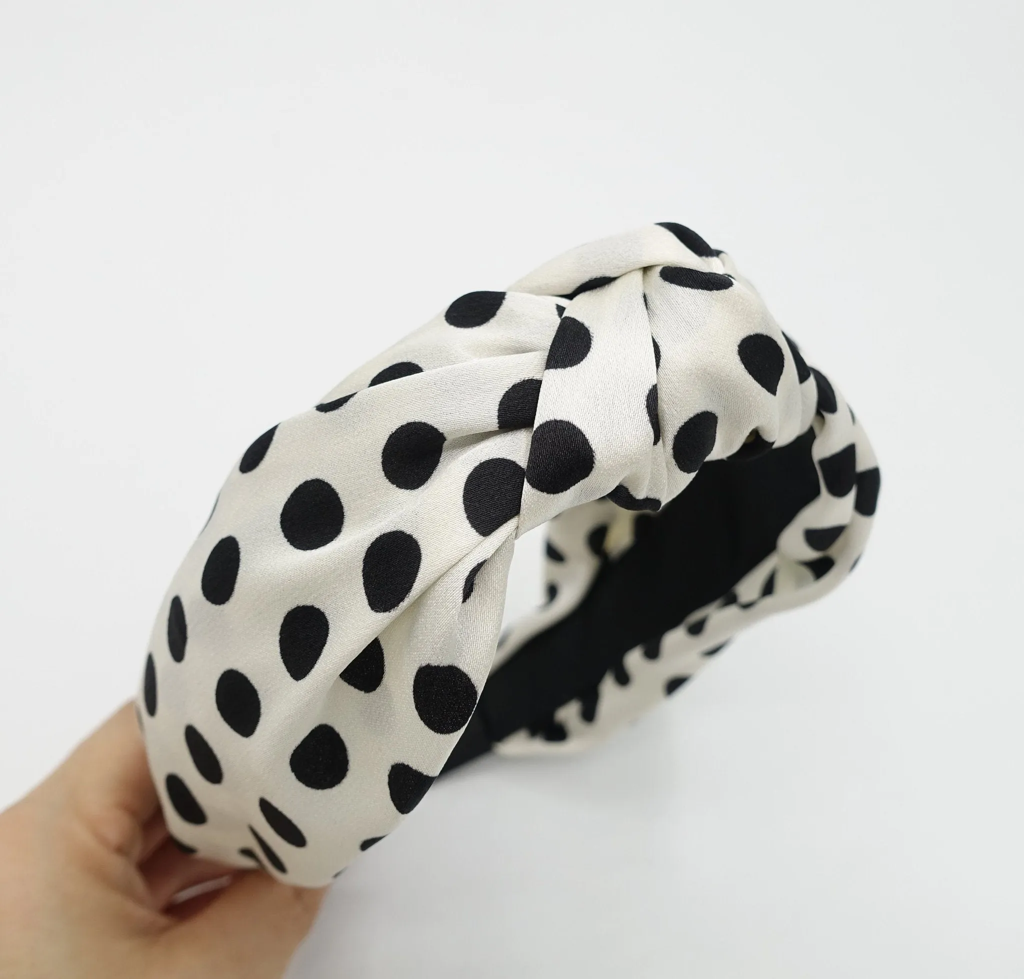 silky satin top knot headband polka dot hairband women hair accessory