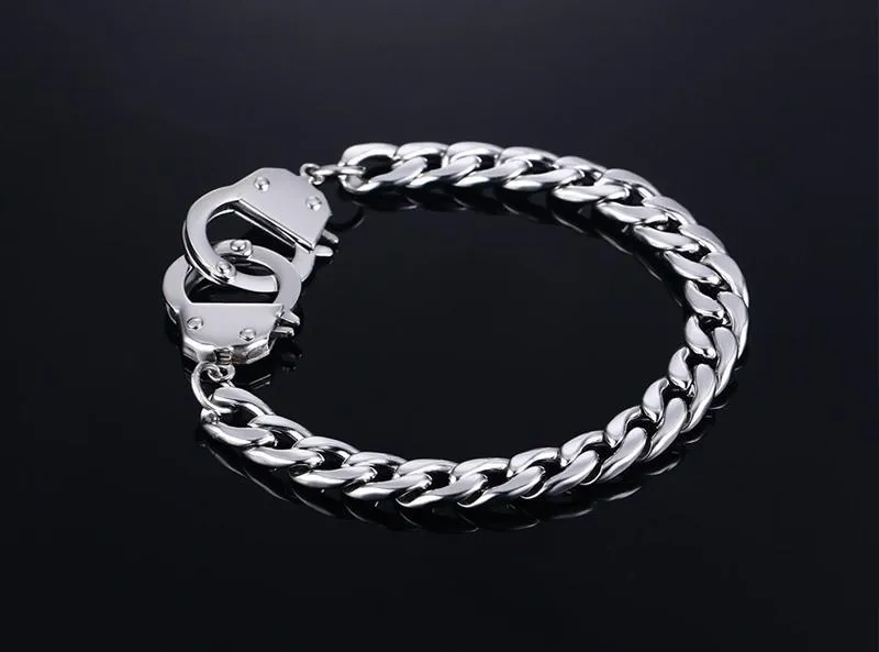 Silver Handcuffs Chain Bracelet