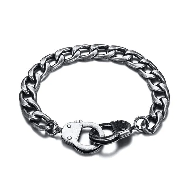 Silver Handcuffs Chain Bracelet