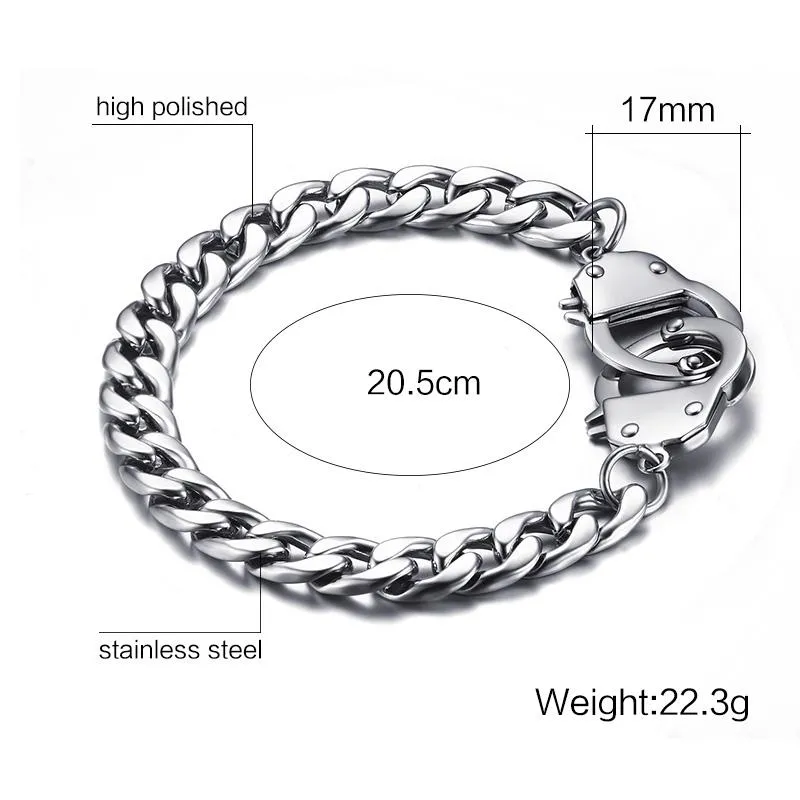 Silver Handcuffs Chain Bracelet