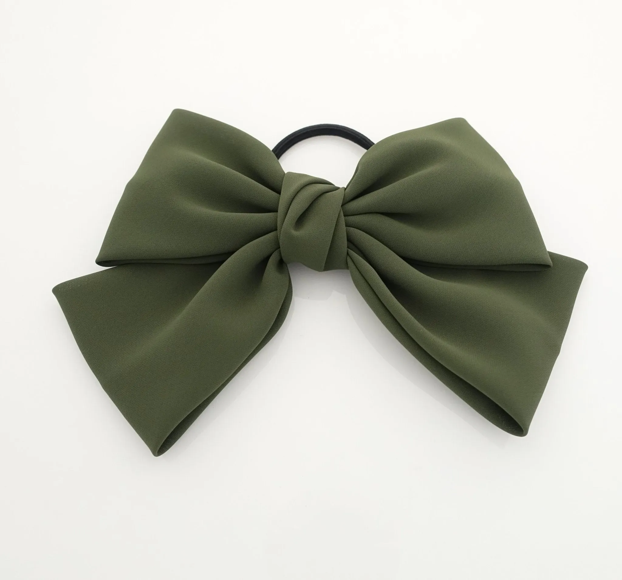 simple chiffon bow ponytail holder basic style hair bow tie elastics