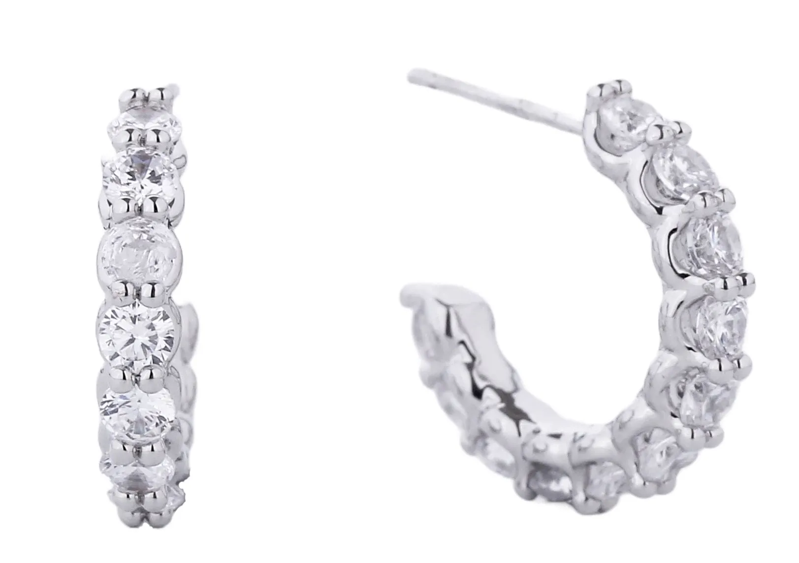 SJE310480 14K Dipped CZ Paved Hoop Earrings