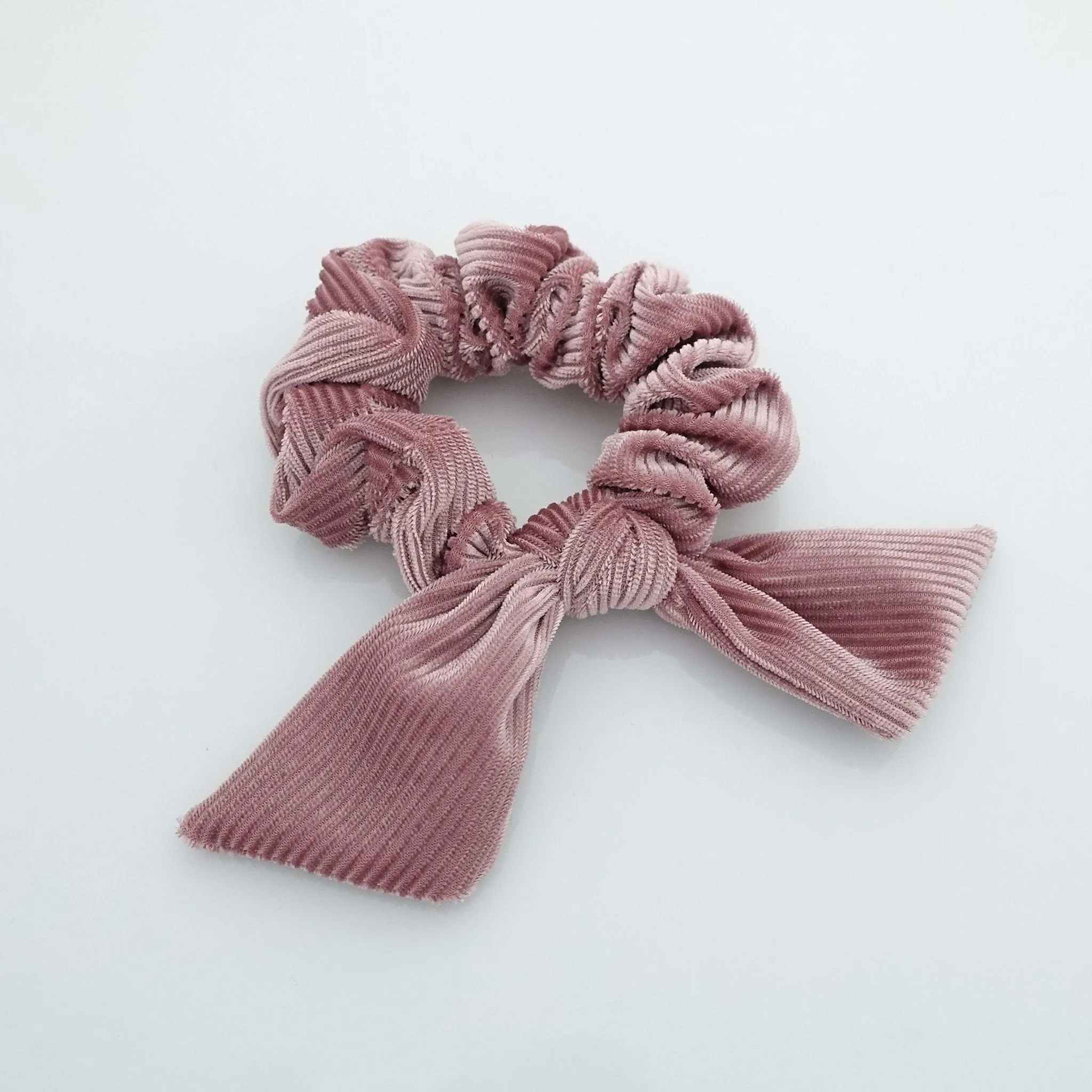 soft glossy corduroy bow knot scrunchies cute hair tie women scrunchie hair accessory