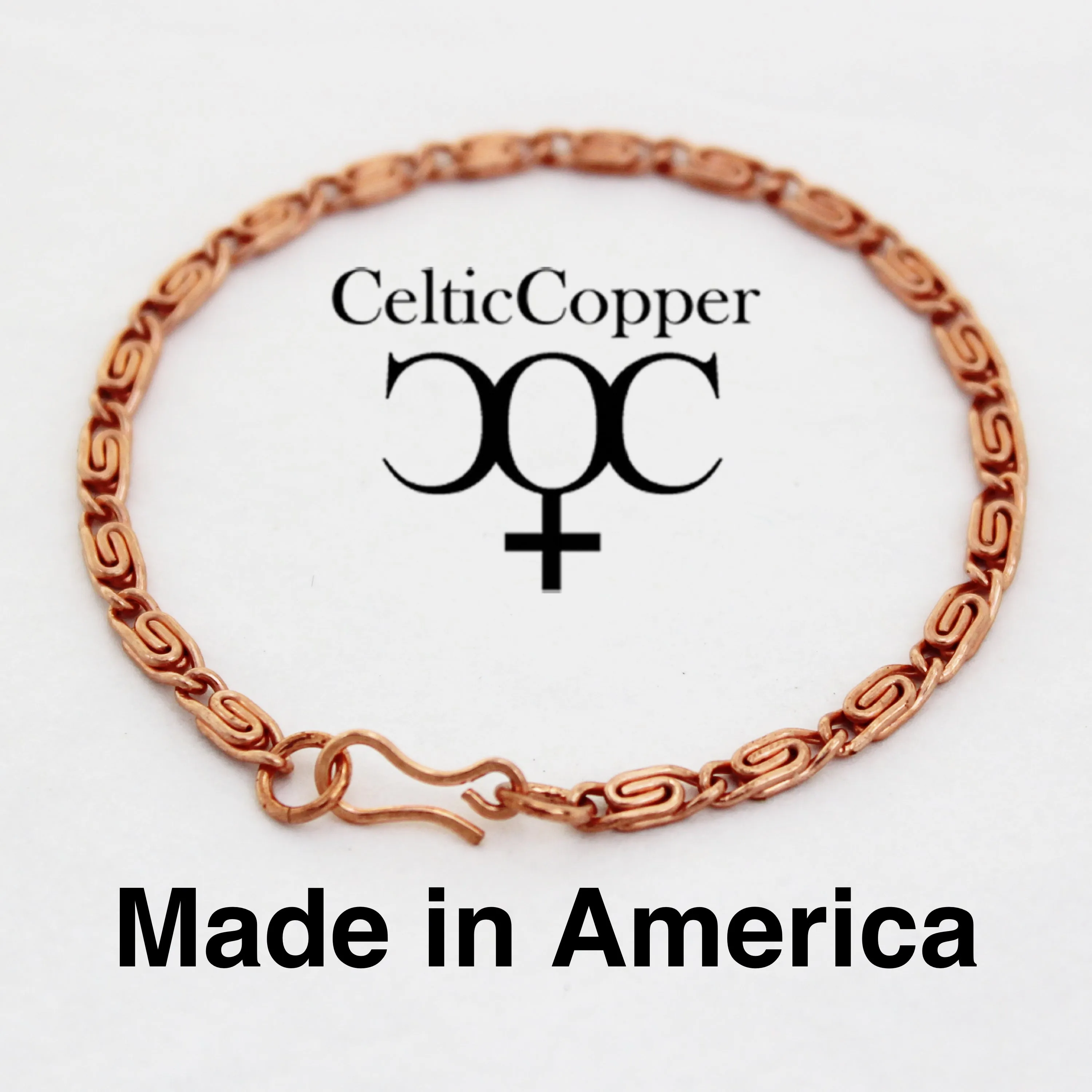 Solid Copper Bracelet Chain Celtic Copper Fine Scroll Chain Bracelet BC61 Solid Copper Celtic Bracelet Chain 3mm