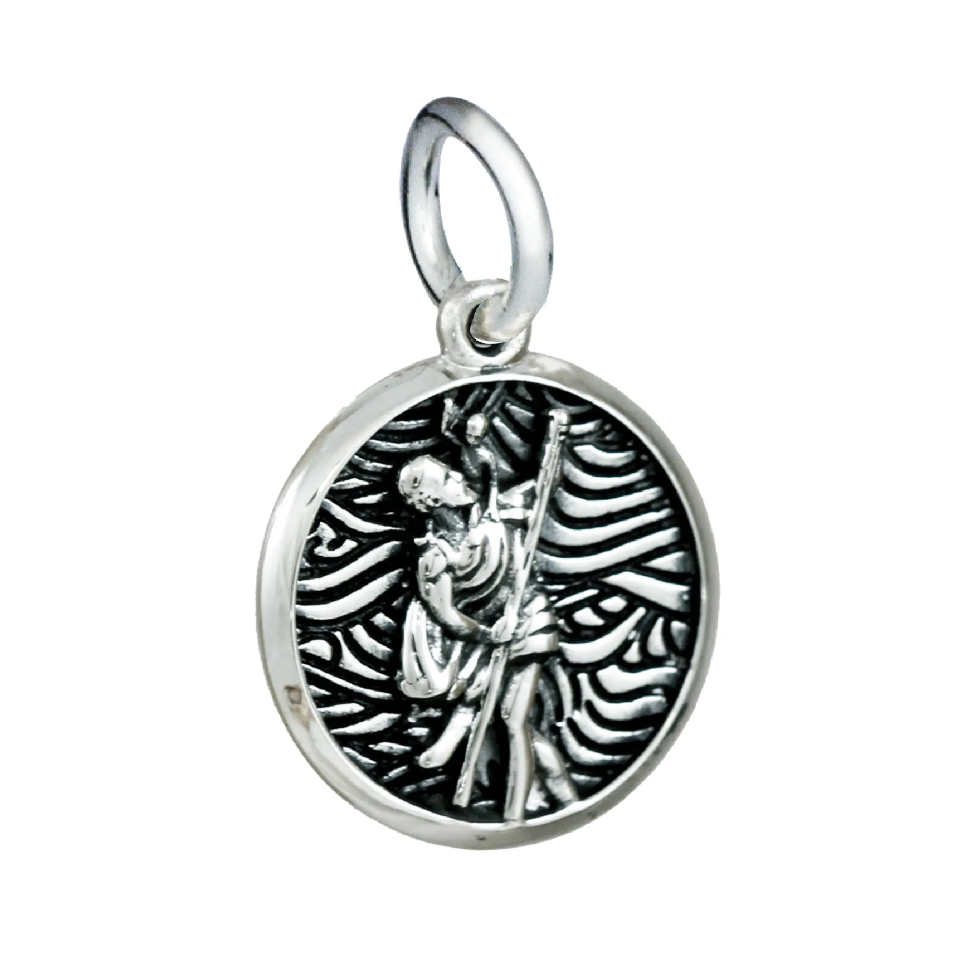 Storm Guardian Saint Christopher Personalised Silver Charm