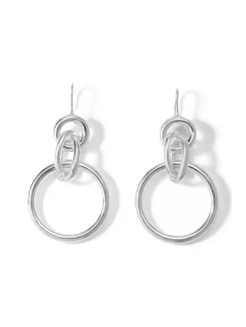 The Knotted Hoop Earrings - Silver