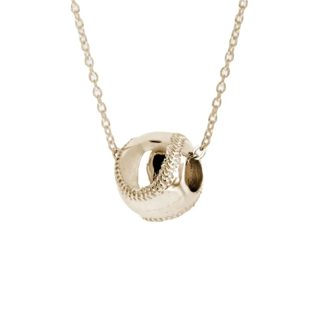 Two Seam Baseball Necklace | Gold