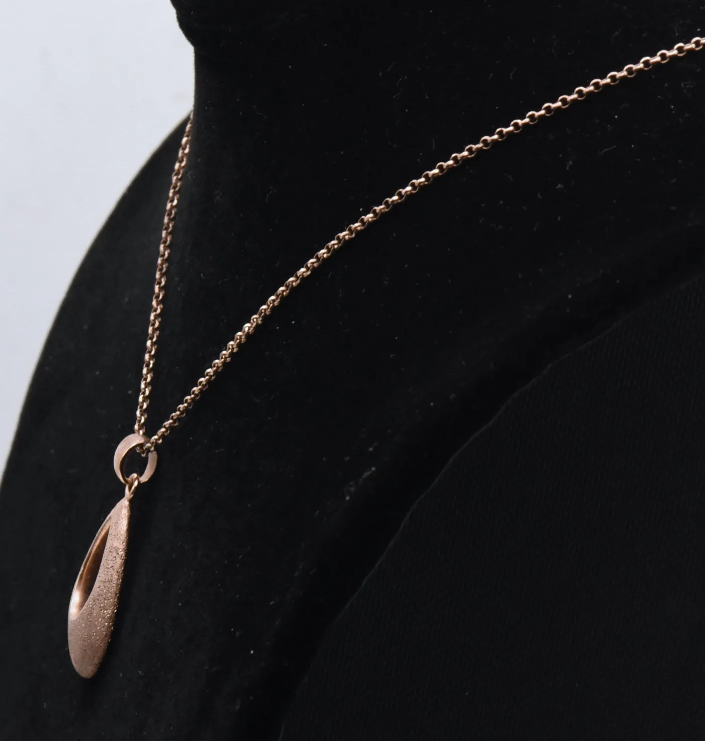 Vintage Sterling Silver Copper Tone Pendant Necklace