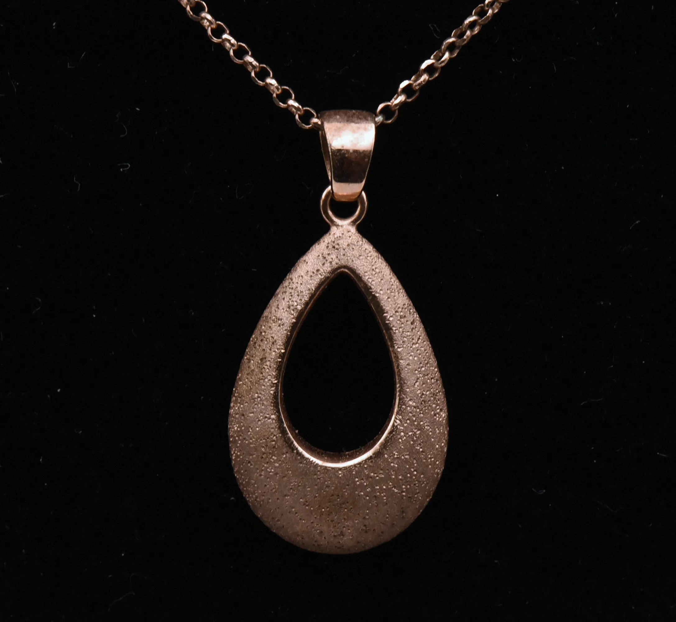 Vintage Sterling Silver Copper Tone Pendant Necklace