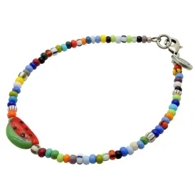 Watermelon Charm Balagan Multicolour Glass Bead Anklet