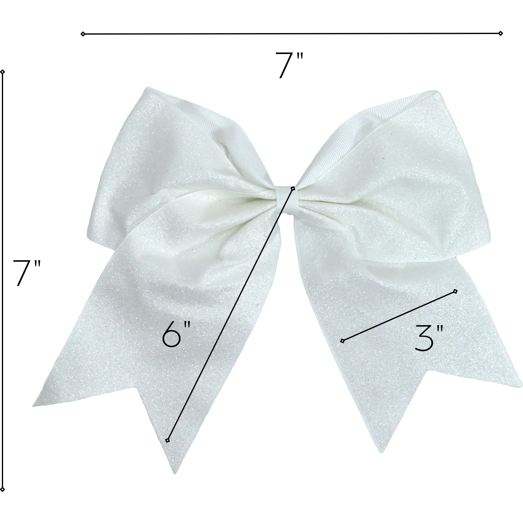 White Glitter Cheer Bow