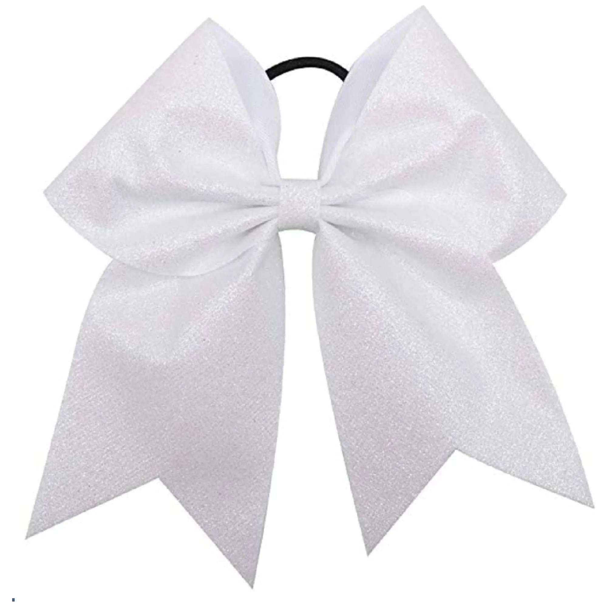 White Glitter Cheer Bow