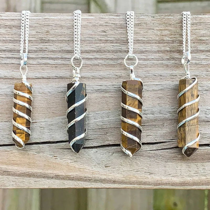 Yellow Tiger Eye Pendant Necklace