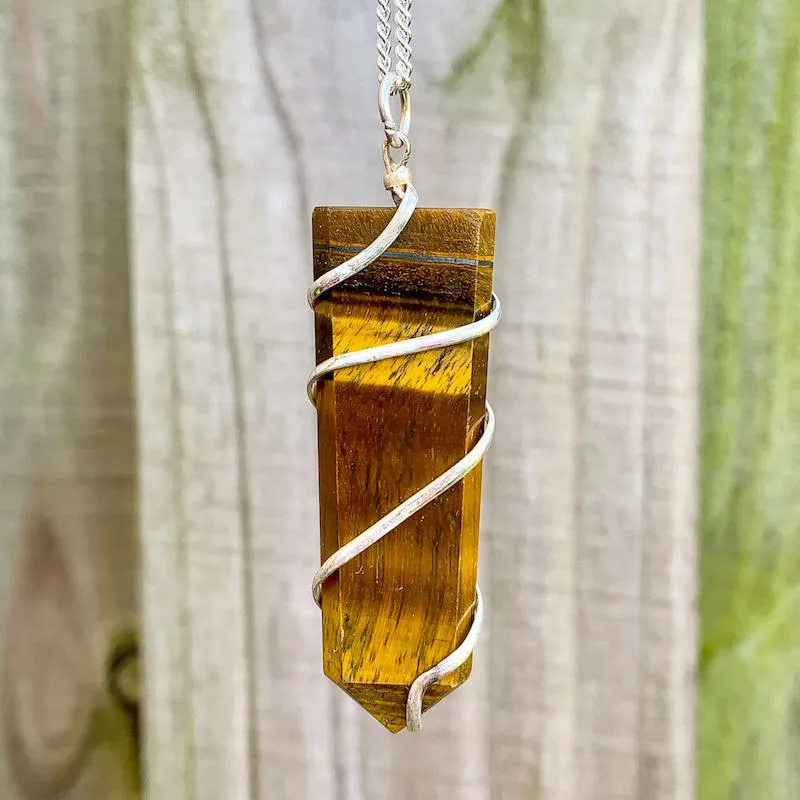 Yellow Tiger Eye Pendant Necklace