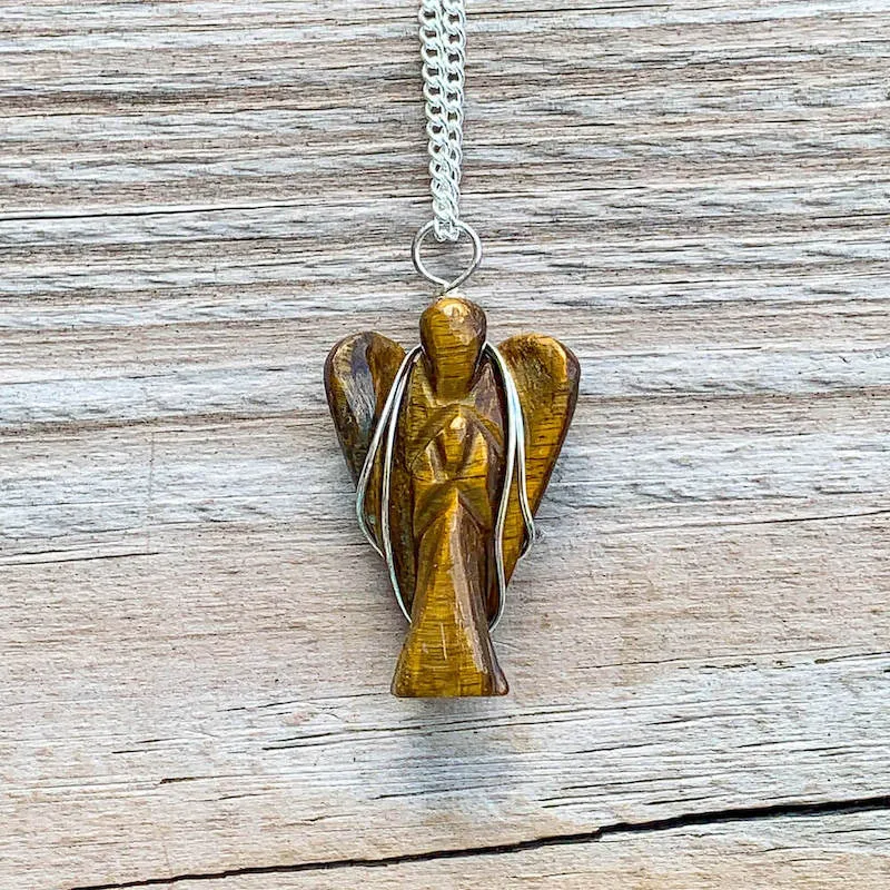 Yellow Tiger Eye Pendant Necklace