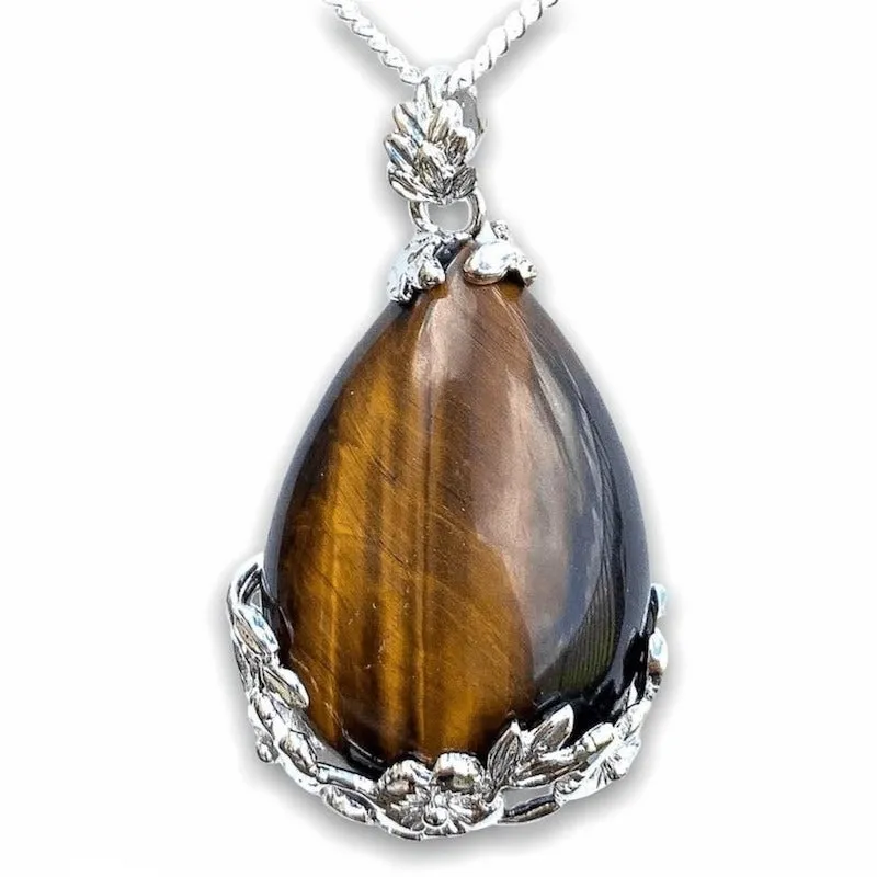 Yellow Tiger Eye Pendant Necklace