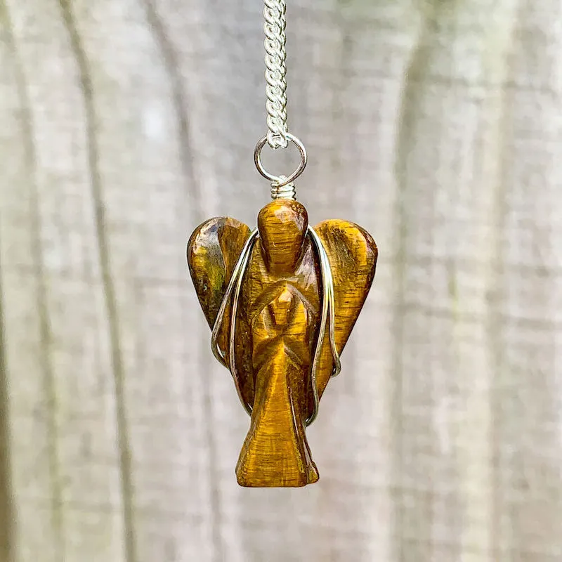 Yellow Tiger Eye Pendant Necklace