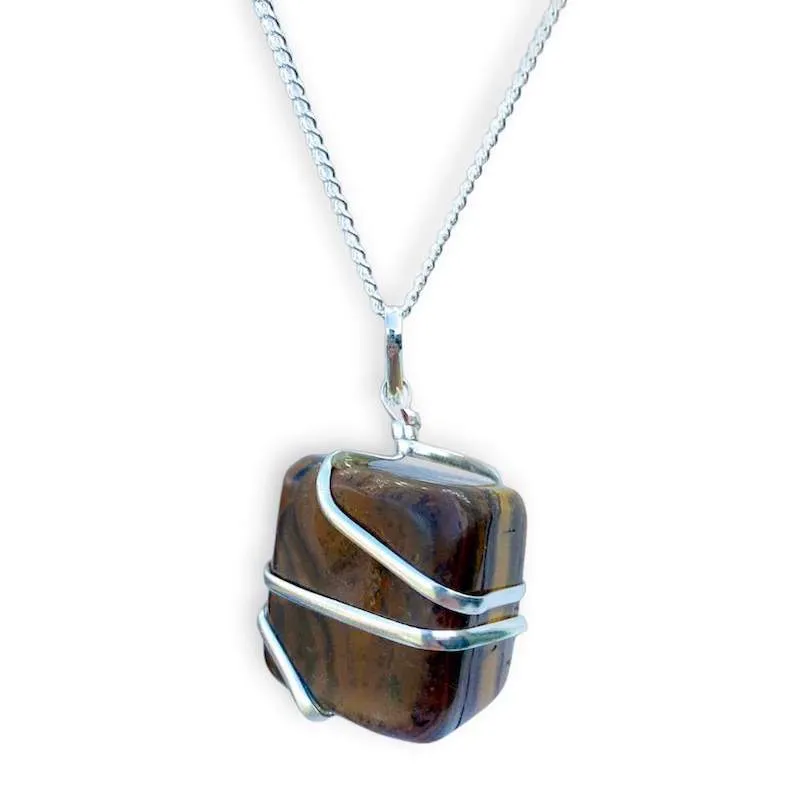 Yellow Tiger Eye Pendant Necklace