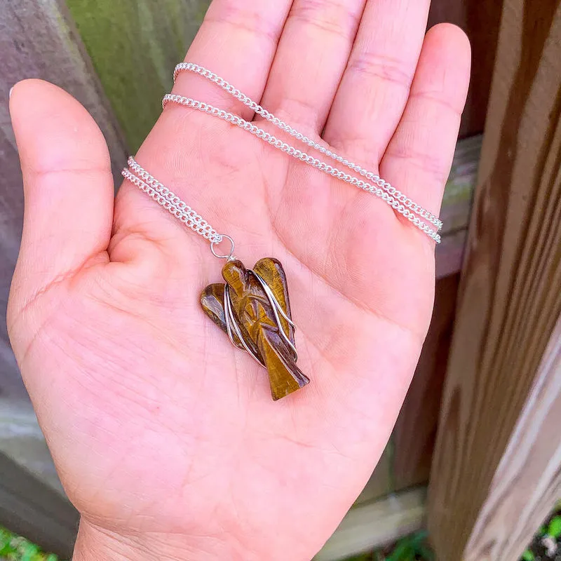 Yellow Tiger Eye Pendant Necklace