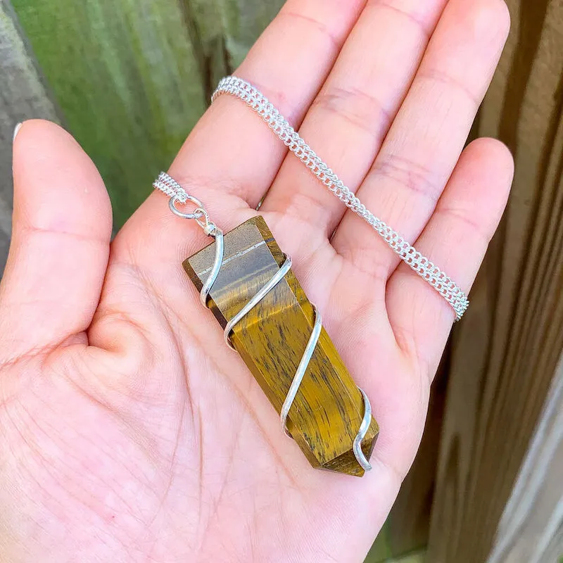 Yellow Tiger Eye Pendant Necklace