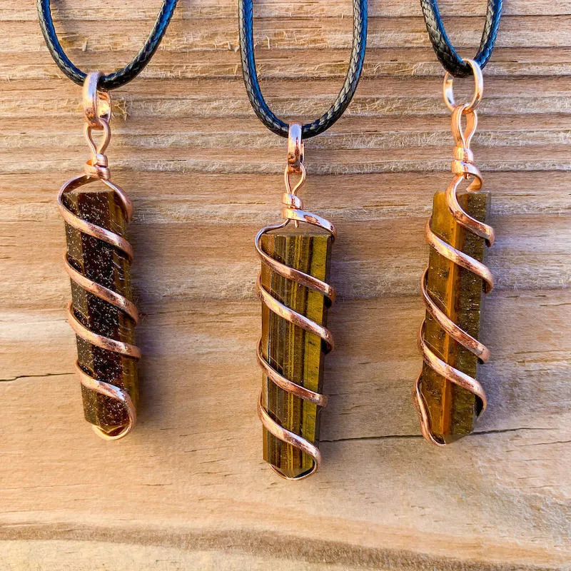 Yellow Tiger Eye Pendant Necklace