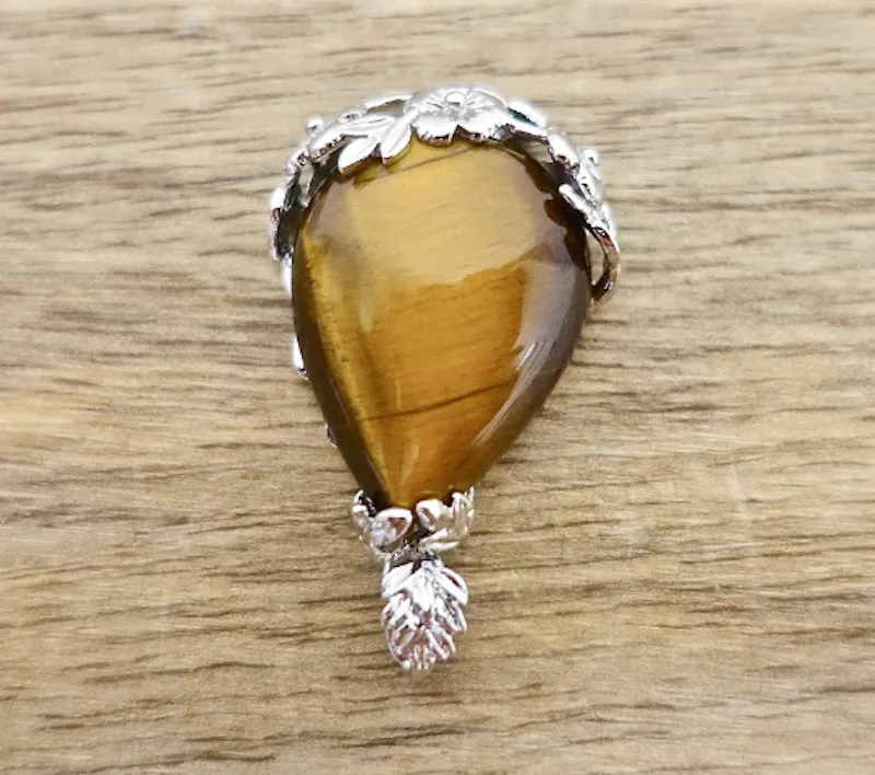 Yellow Tiger Eye Pendant Necklace