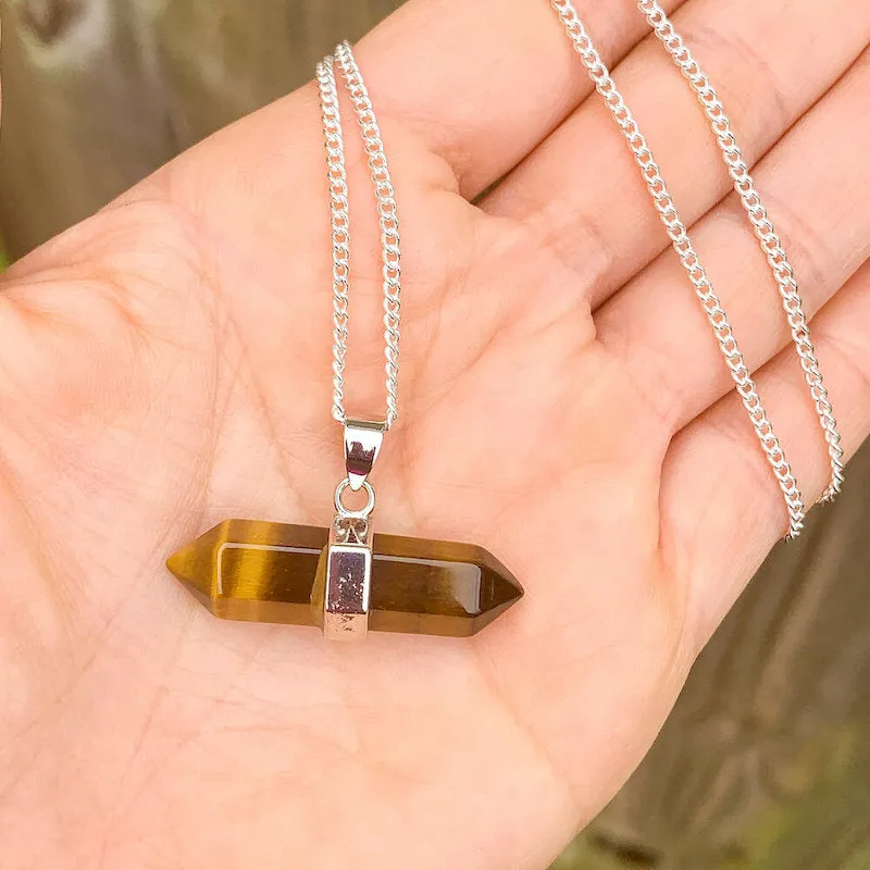 Yellow Tiger Eye Pendant Necklace